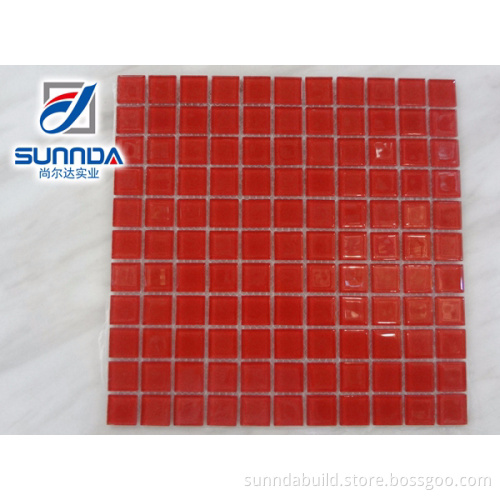 Sunnda china pure black red white blue dacorative glass mosaic tile